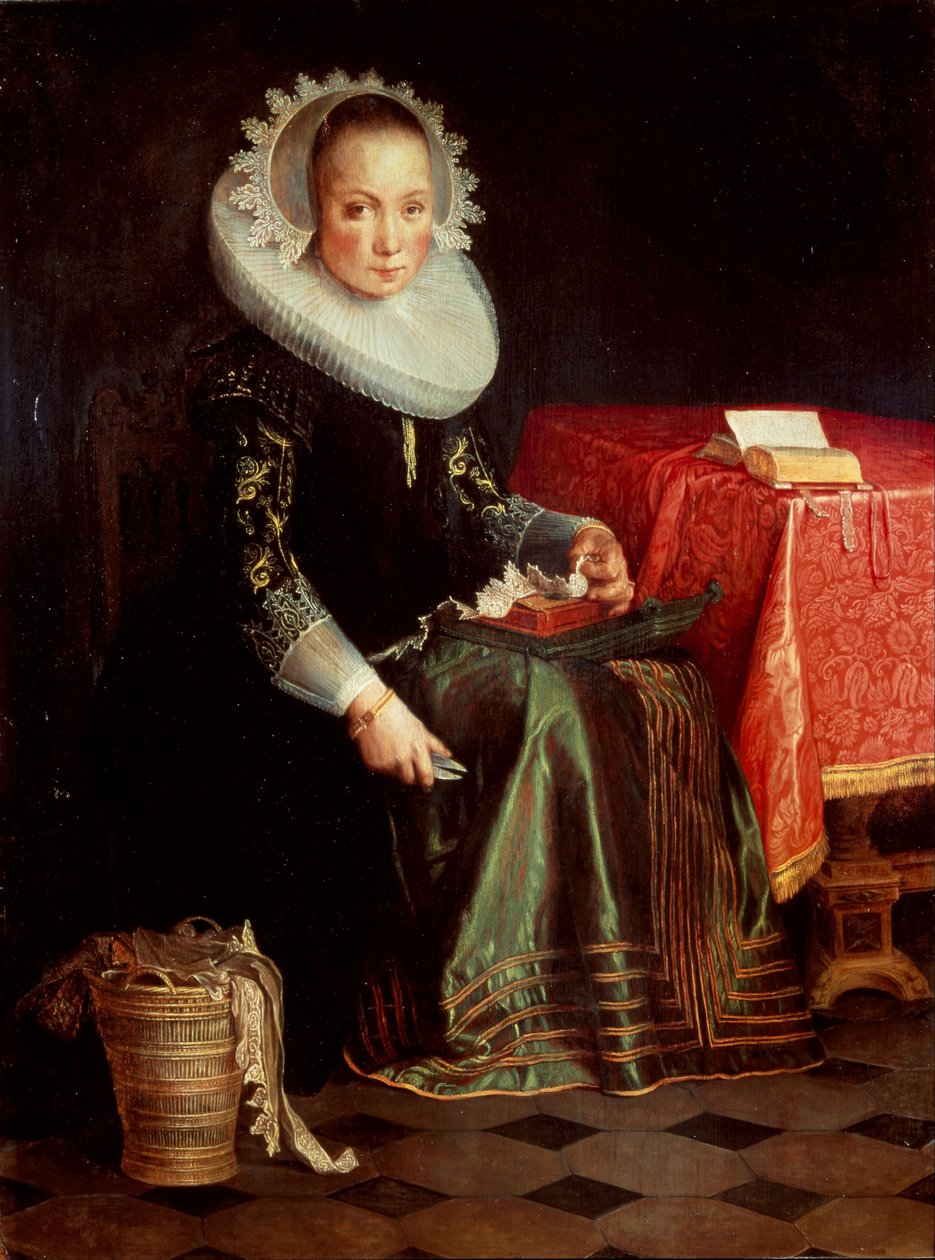 Portrett av Eva Wtewael 1607-1635, 1628 av Joachim Wtewael or Utewael