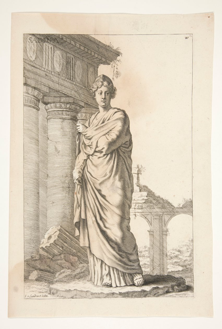 Sabina, fra Ancient Sculptures Admired av Joachim von Sandrart