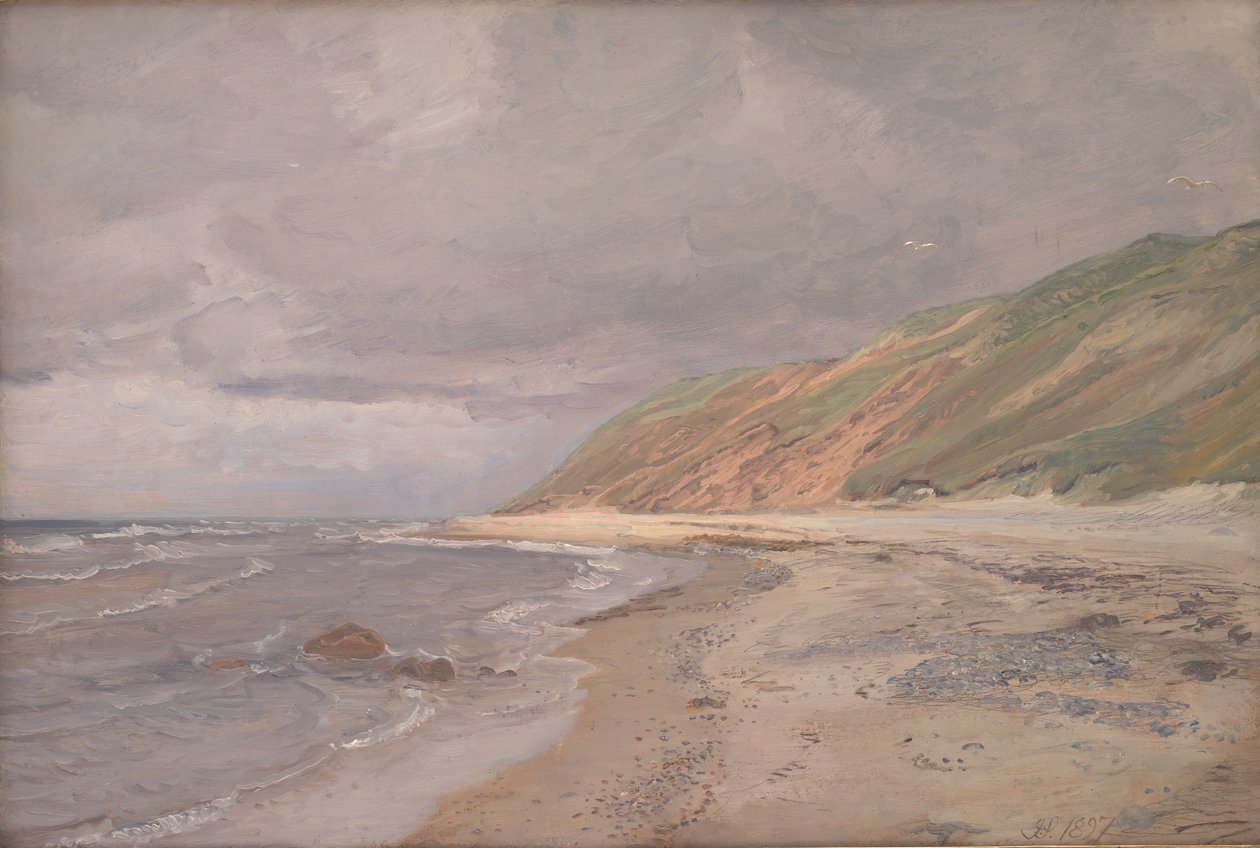 Tisvilde strand. Grått vær av Joakim Frederik Skovgaard