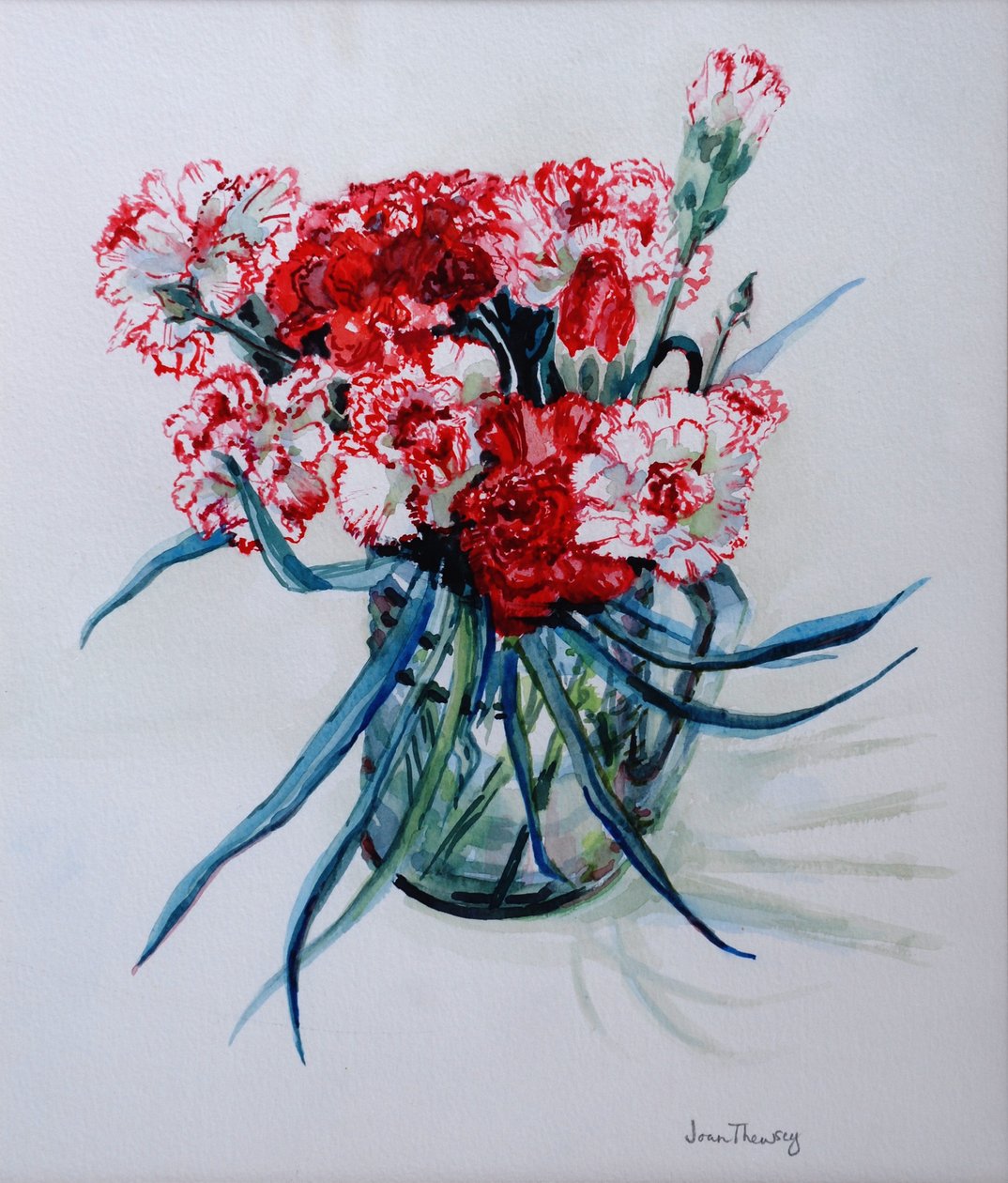 Pink and Red Cottage Pinks 2004 av Joan Thewsey