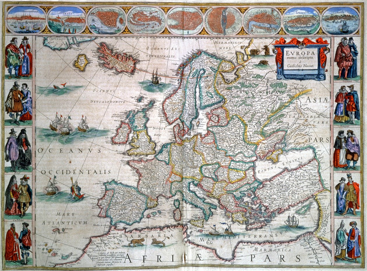 Kart over Europa av Joan Blaeu