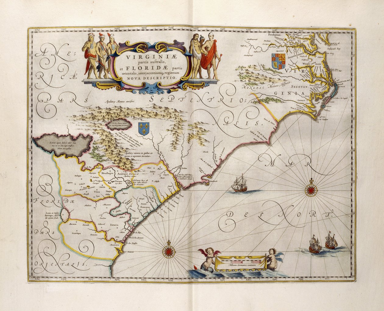 Kart over Virginia og Florida, 1667 av Joan Blaeu