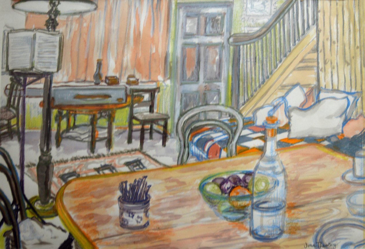 Clare Lises musikkstudio, (gouache) av Joan Thewsey