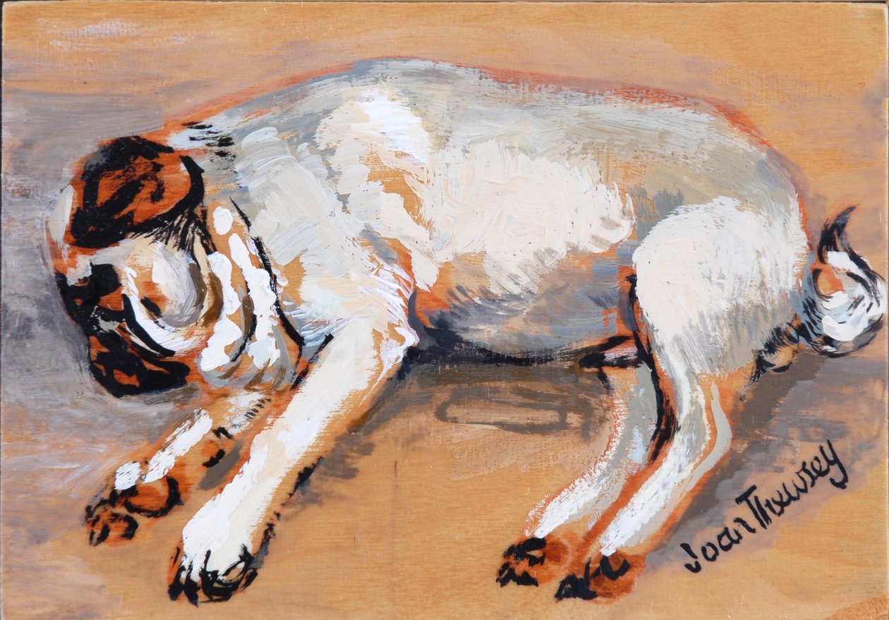 Hogarth Sleeping, 2005, (gouache) av Joan Thewsey