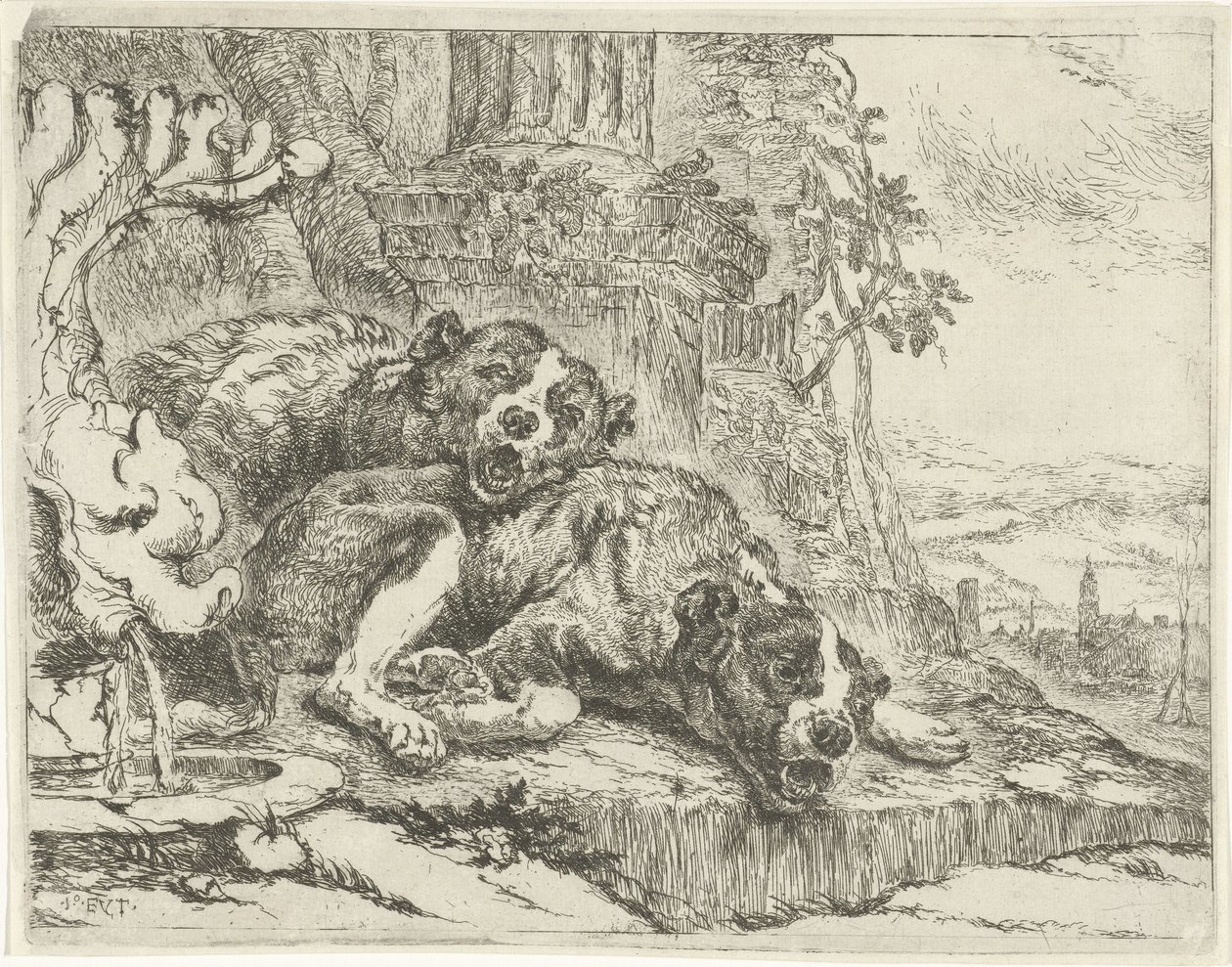 To liggende hunder Hunder (serietittel) av Joannes Fijt