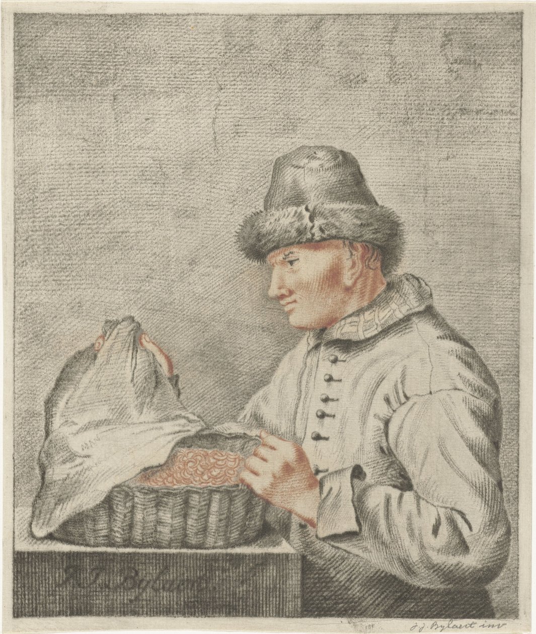 reker selger av Joannis Jacobus Bijlaert (signed by artist)