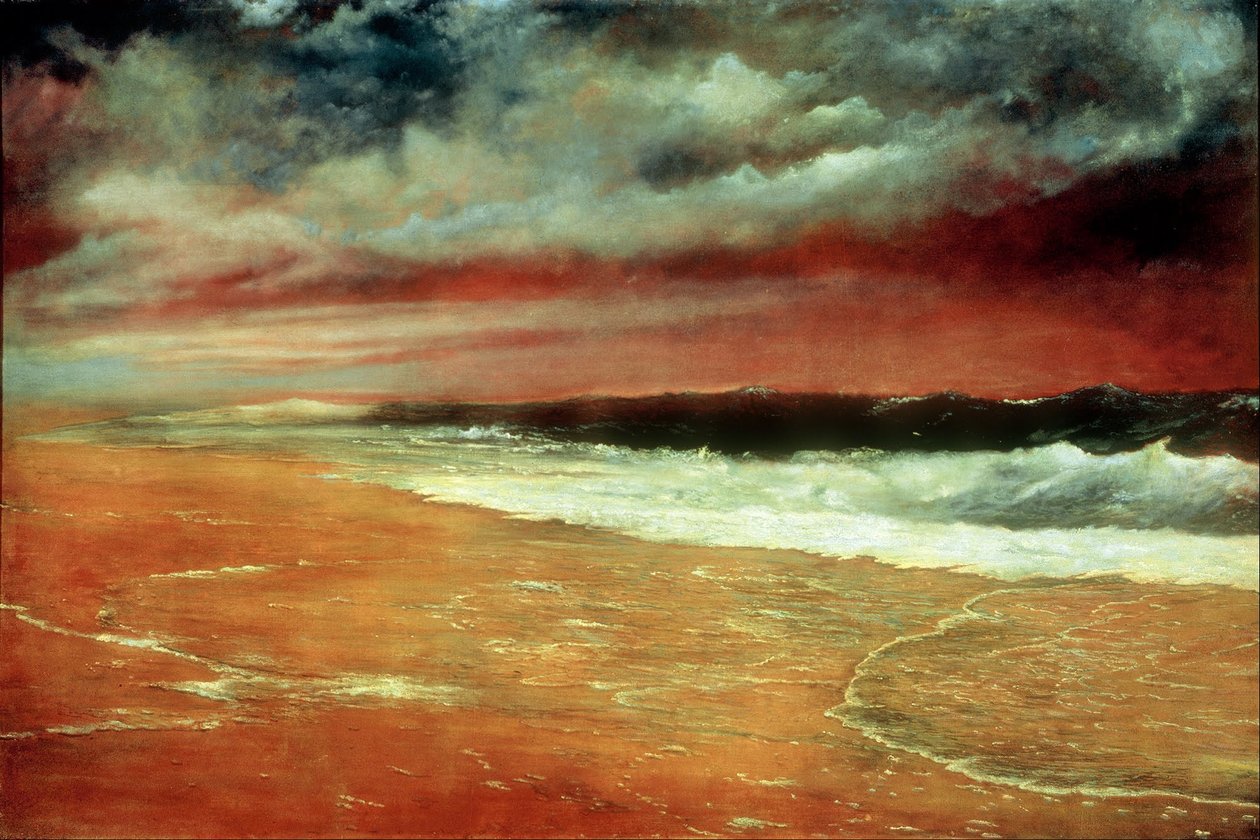 nEspanol: Atardecer en el mar [The Red Wave] nSen ettermiddag ved sjøen [The Red Wave] av Joaquín Clausell