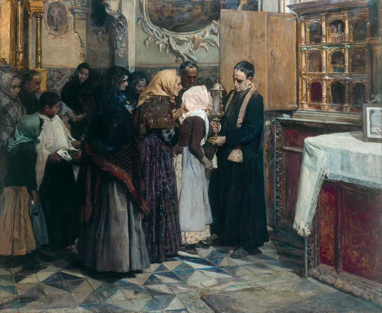 Kissing the Relic av Joaquín Sorolla
