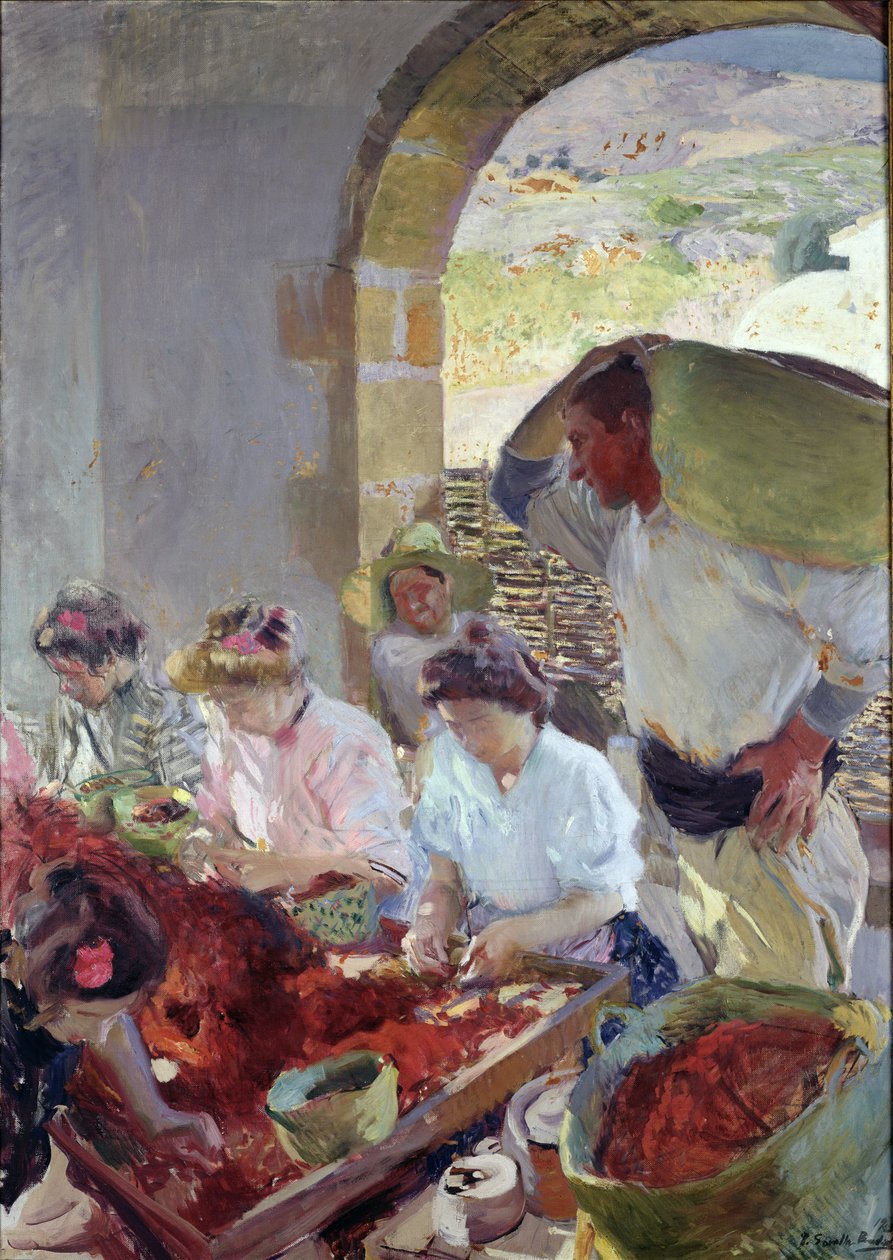 Forbereder de tørre druene, 1890 av Joaquín Sorolla