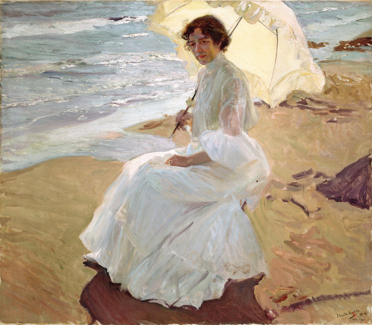 Clotilde på stranden, 1904. av Joaquín Sorolla