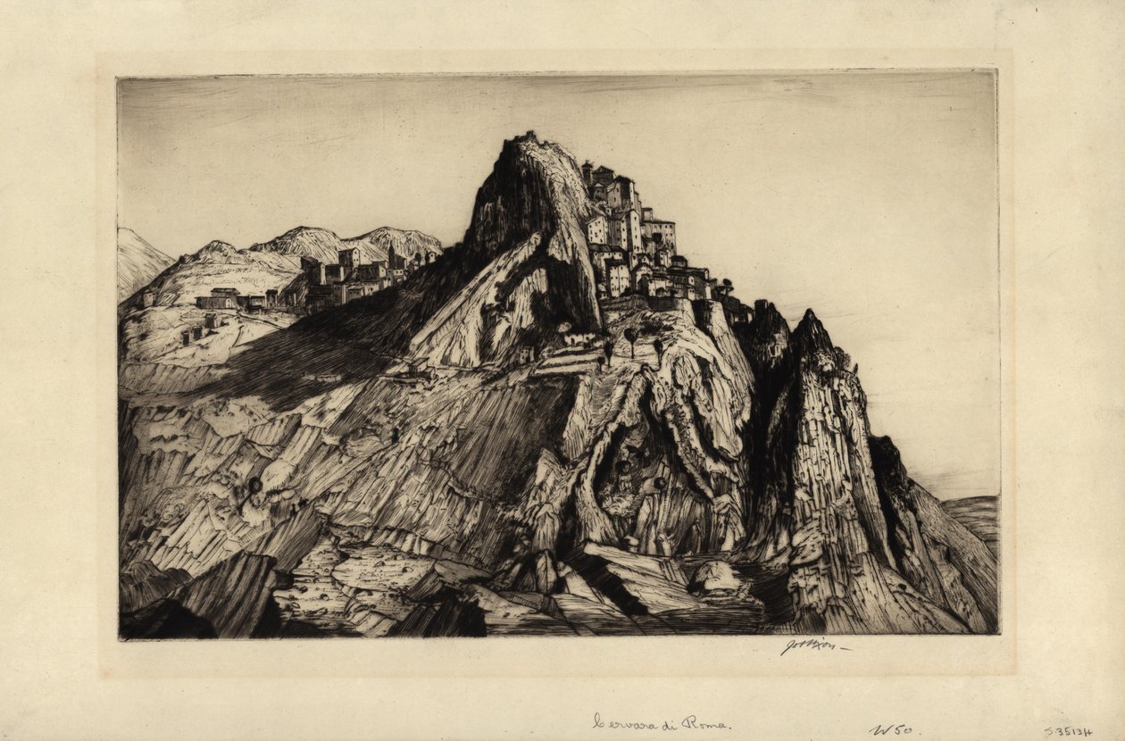 Cervara de Roma (gravering og tørrstift) av Job Nixon