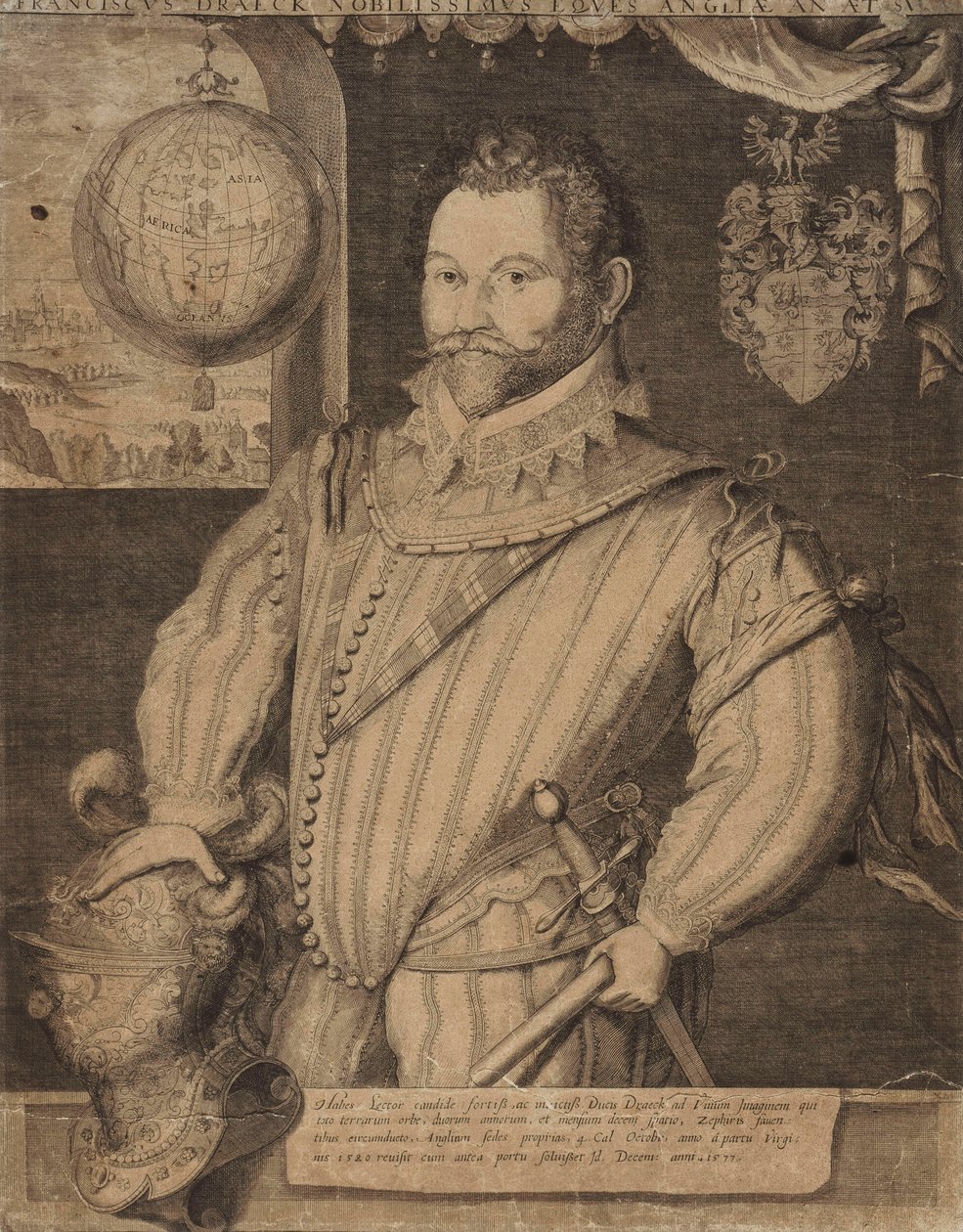 Portrett av Sir Francis Drake, av Jodocus Hondius