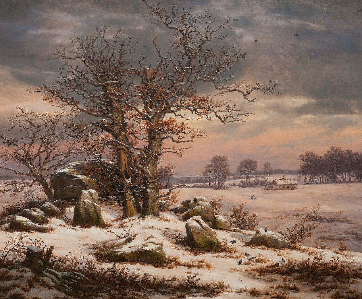 Vinterlandskap på Vordingborg av Johan Christian Dahl