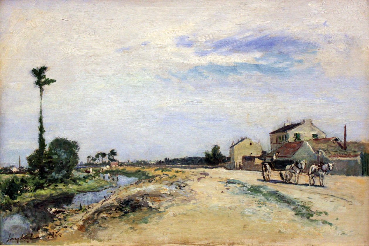 Liten kanal langs Seinen ved Meudon av Johan Barthold Jongkind