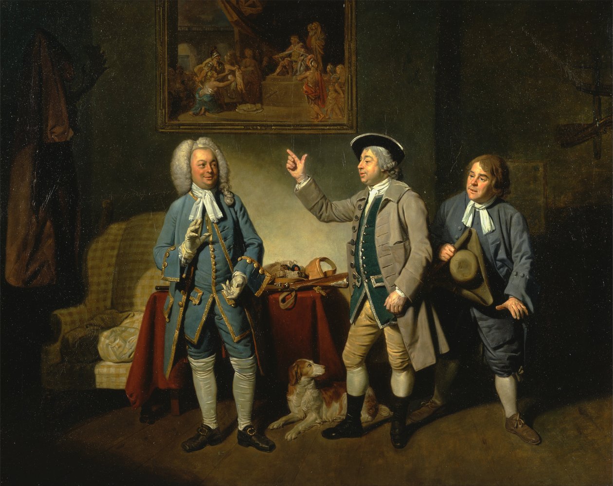 Edward Shuter, John Beard og John Dunstall i Isaac Bickertons Love in a Village av Johan Joseph Zoffany