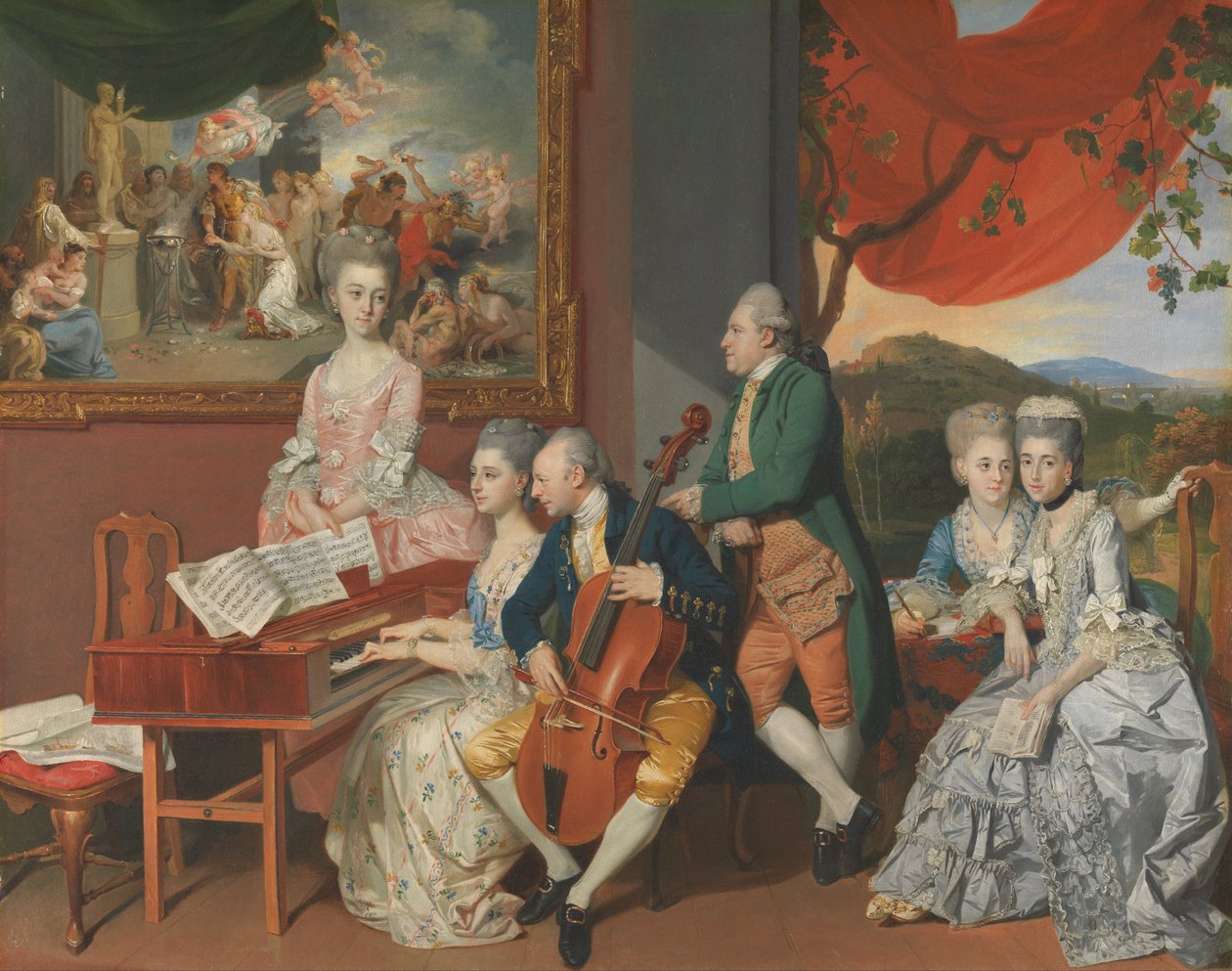 The Gore Family with George, 3rd Earl Cowper av Johan Joseph Zoffany