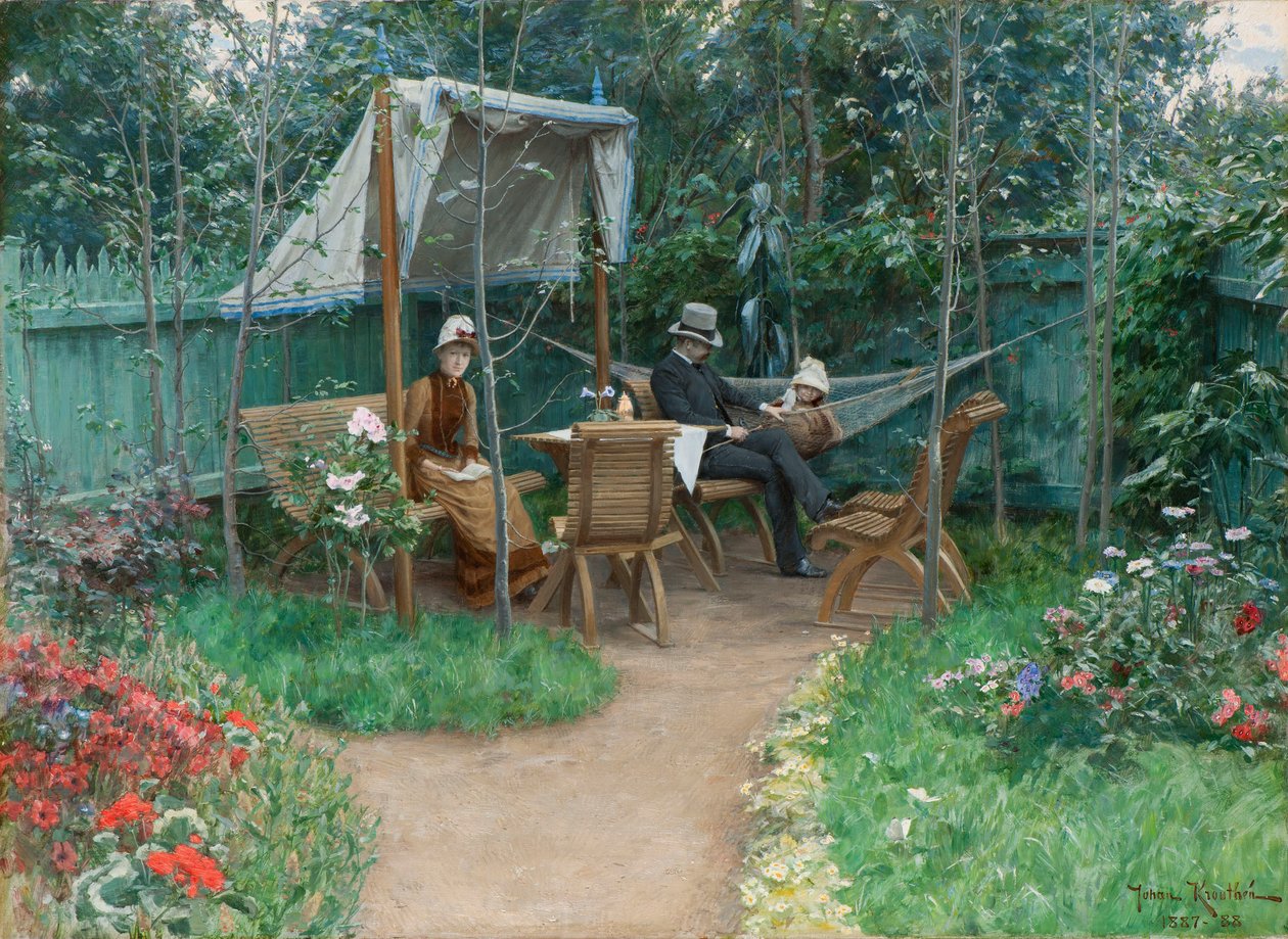 Tradgardsinterior fra Linkoping av Johan Fredrik Krouthen