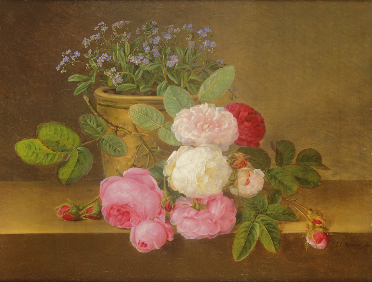 Stilleben av blomster av Johan Laurents Jensen