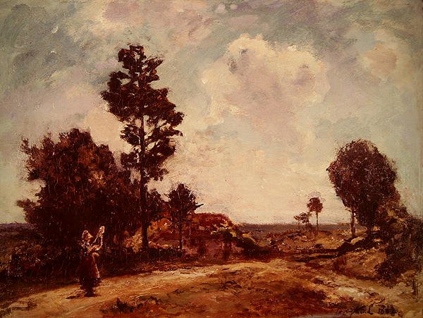 Landskap med kvinneskikkelse av Johan Barthold Jongkind