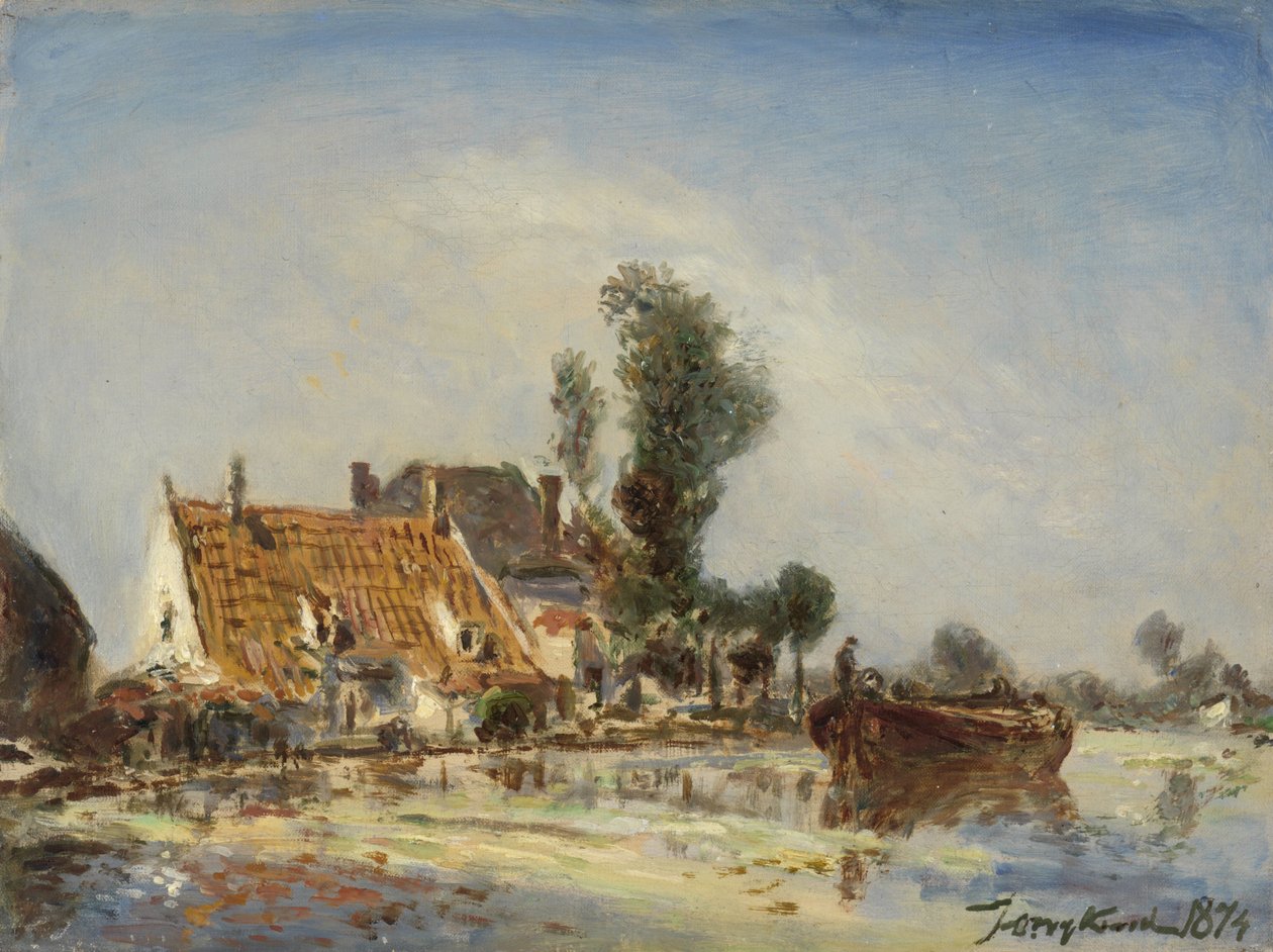 Hus på en vannvei nær Crooswijk av Johan Barthold Jongkind