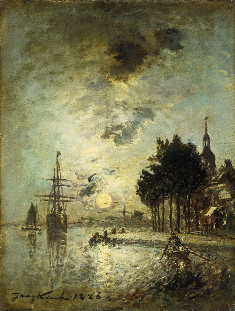 Måneskinn; Måneskinn, 1886 av Johan Barthold Jongkind