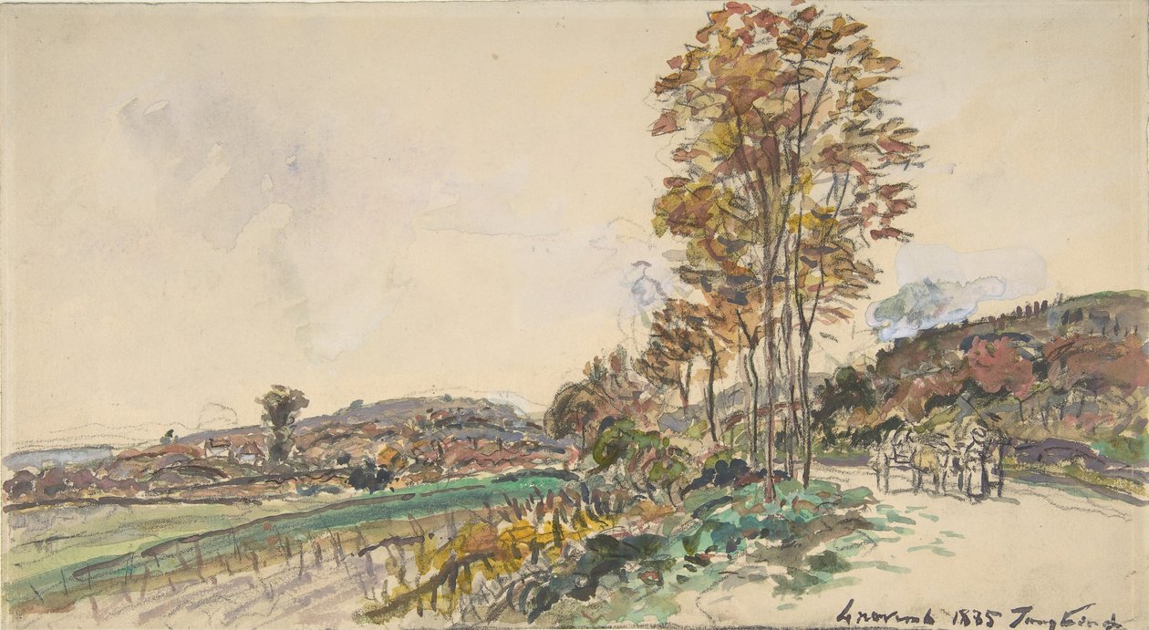 Vei nær La Côte-Saint-André, 1885. av Johan Barthold Jongkind