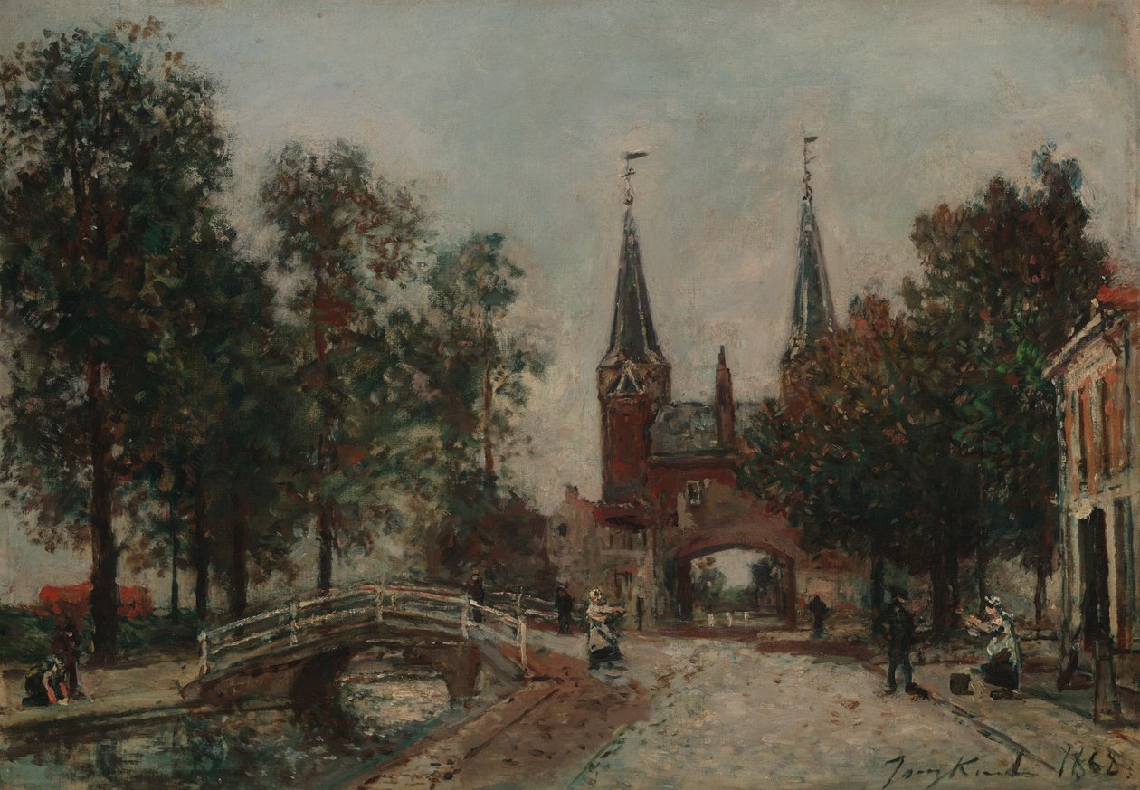 Scene i Delft av Johan Barthold Jongkind