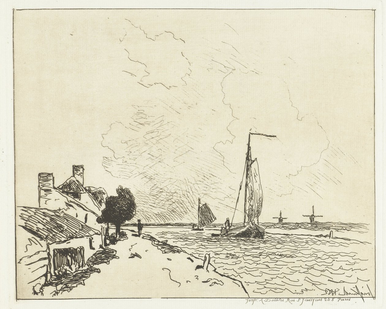 To seilskuter Seks nederlandske ansikter (serietittel) av Johan Barthold Jongkind