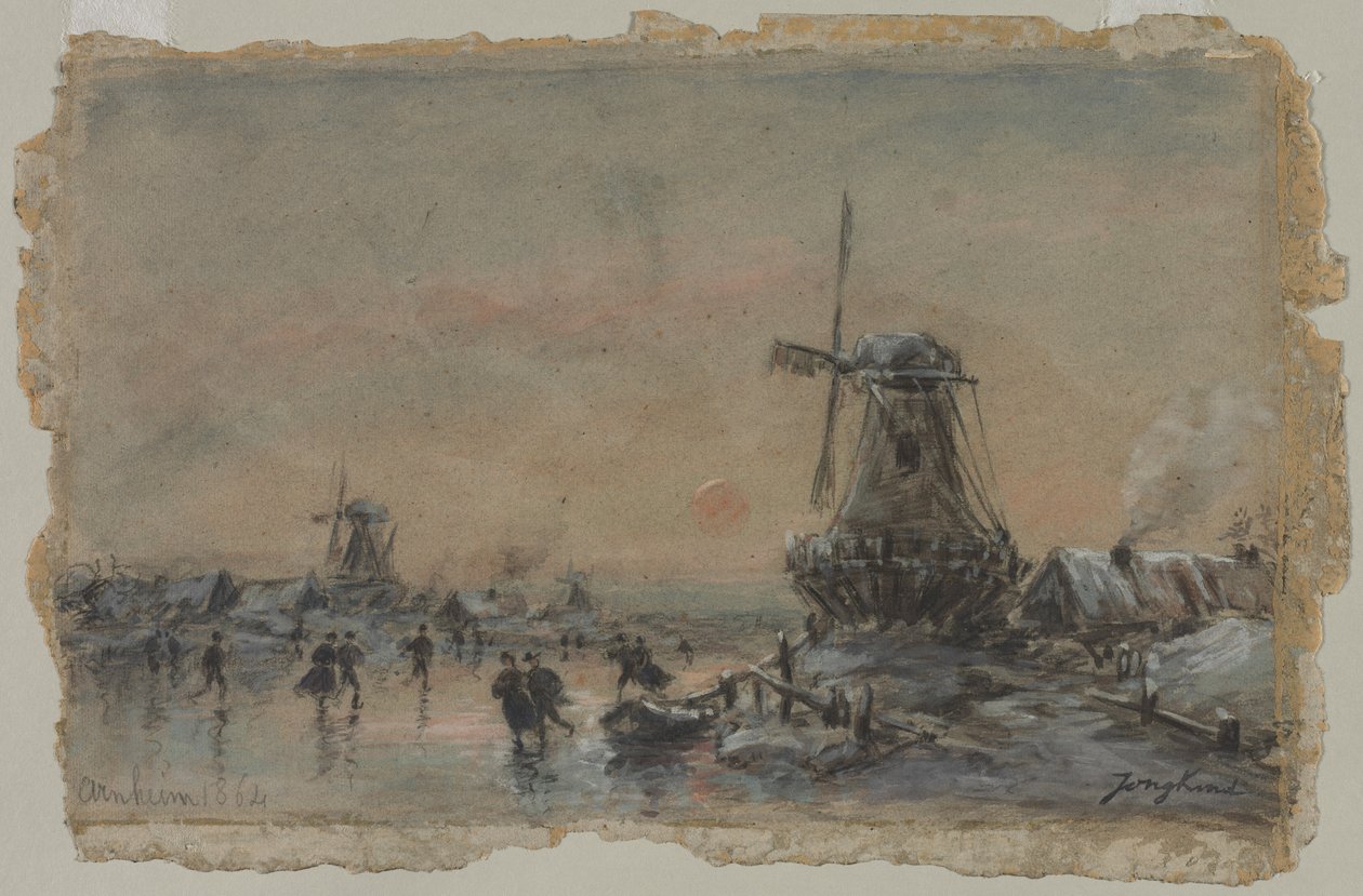 Utsikt over Arnheim (recto) av Johan Barthold Jongkind
