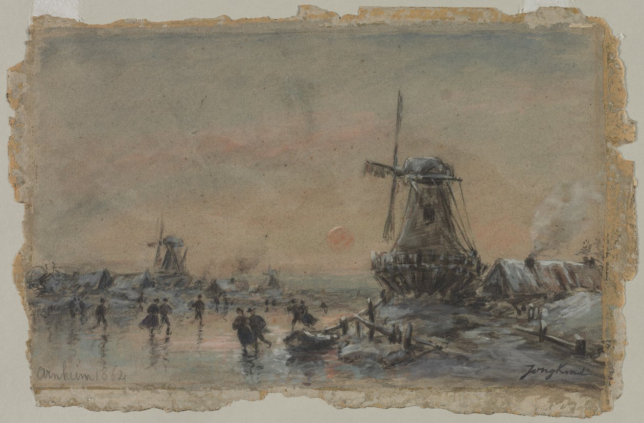 Utsikt over Arnheim, 1864. av Johan Barthold Jongkind