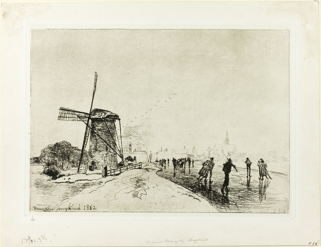 Utsikt over byen Maassluis av Johan Barthold Jongkind