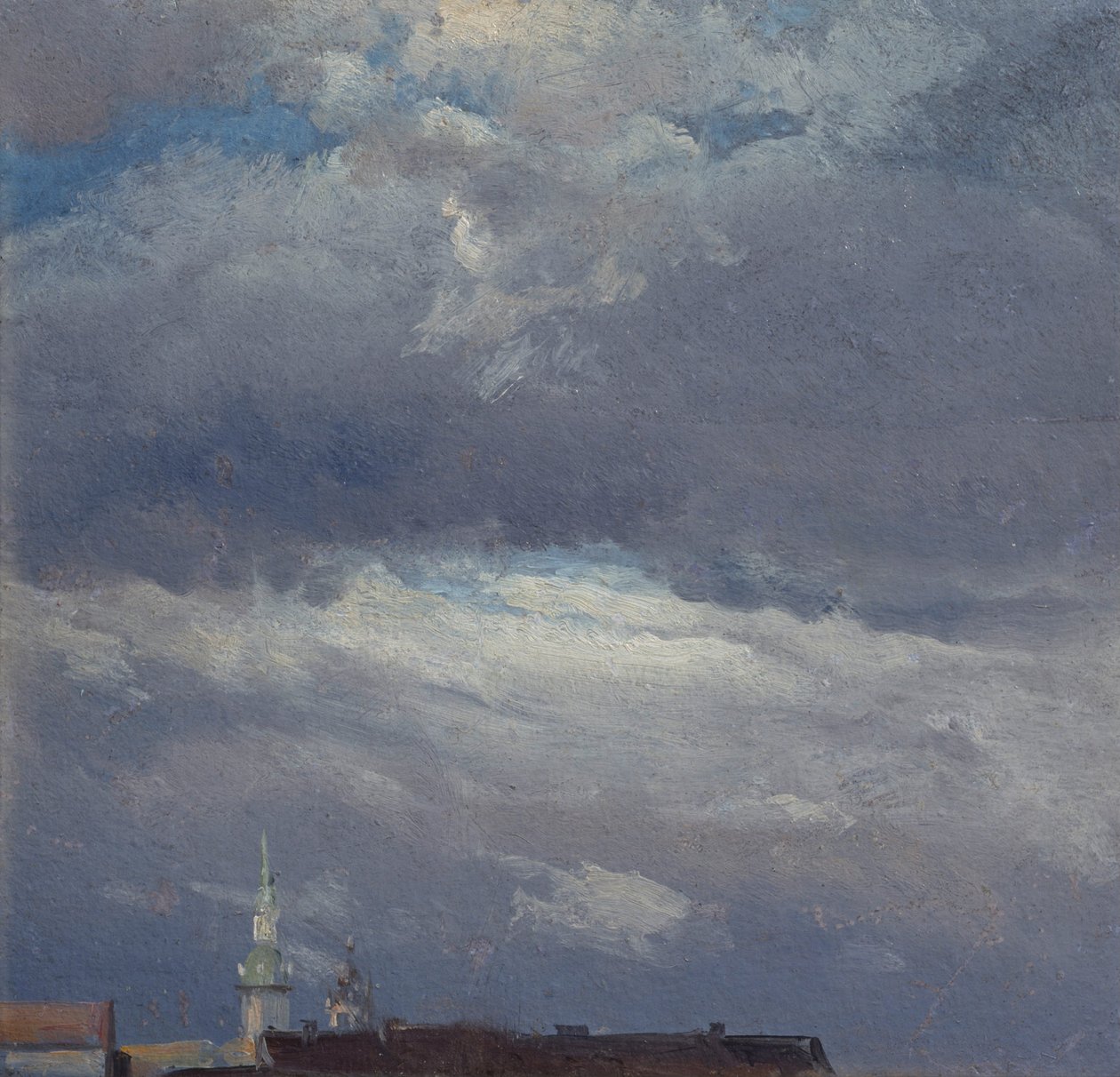 Stormskyer over slottstårnet i Dresden av Johan Christian Dahl