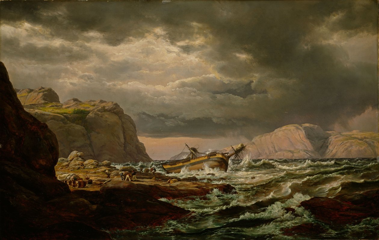 Forlis på Norskekysten av Johan Christian Dahl