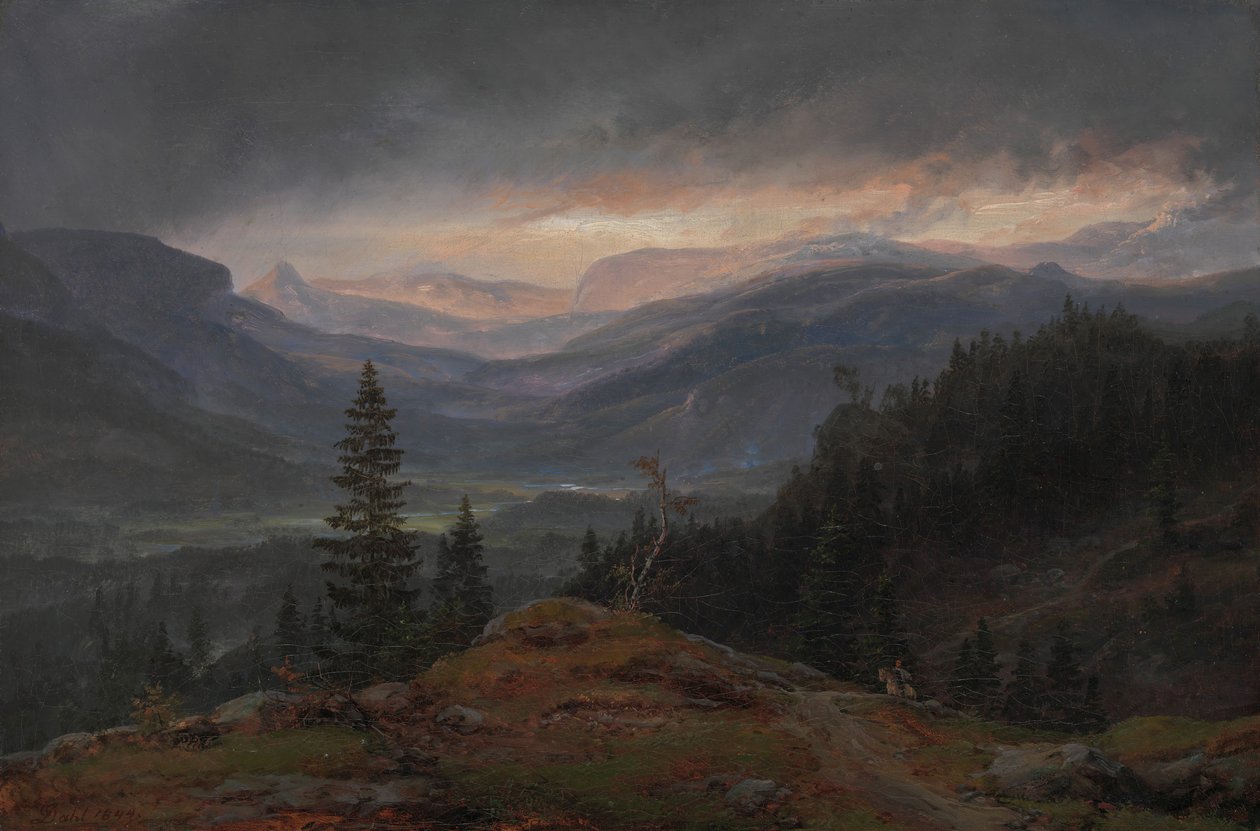 View over Hallingdal, 1844. av Johan Christian Dahl