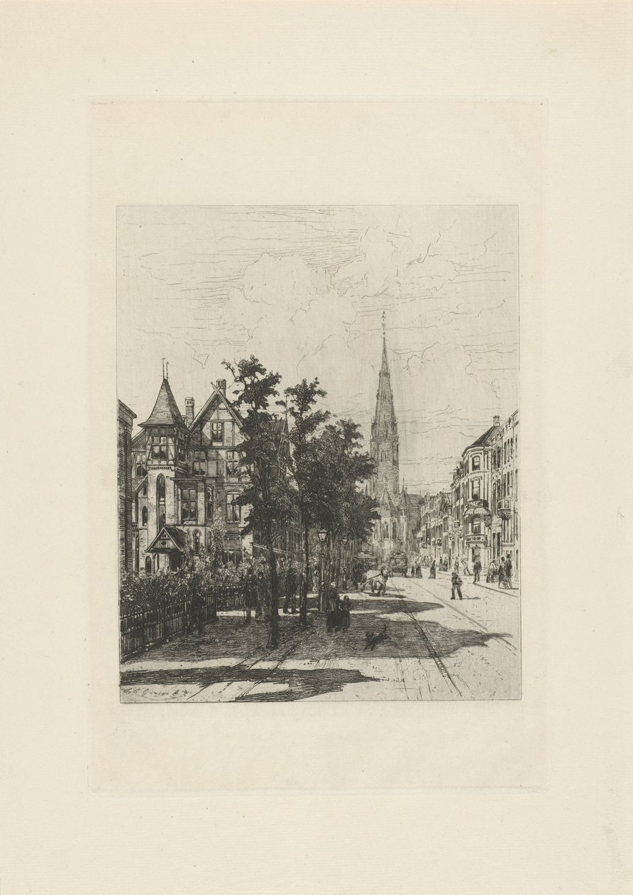 Utsikt over Vondelstraat i Amsterdam av Johan Conrad Greive