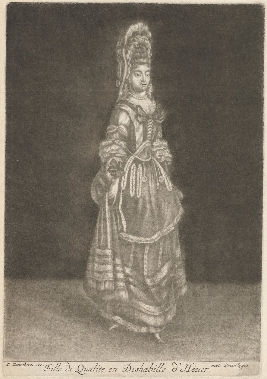 Quality Girl in Winter Negligee av Johan Danckerts
