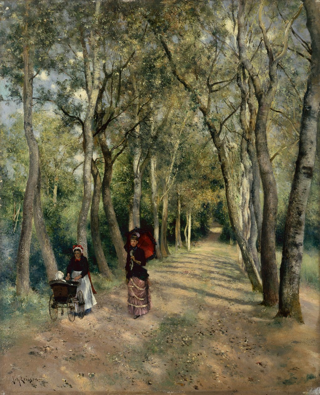 The Promenade (olje på panel) av Johan Ericson