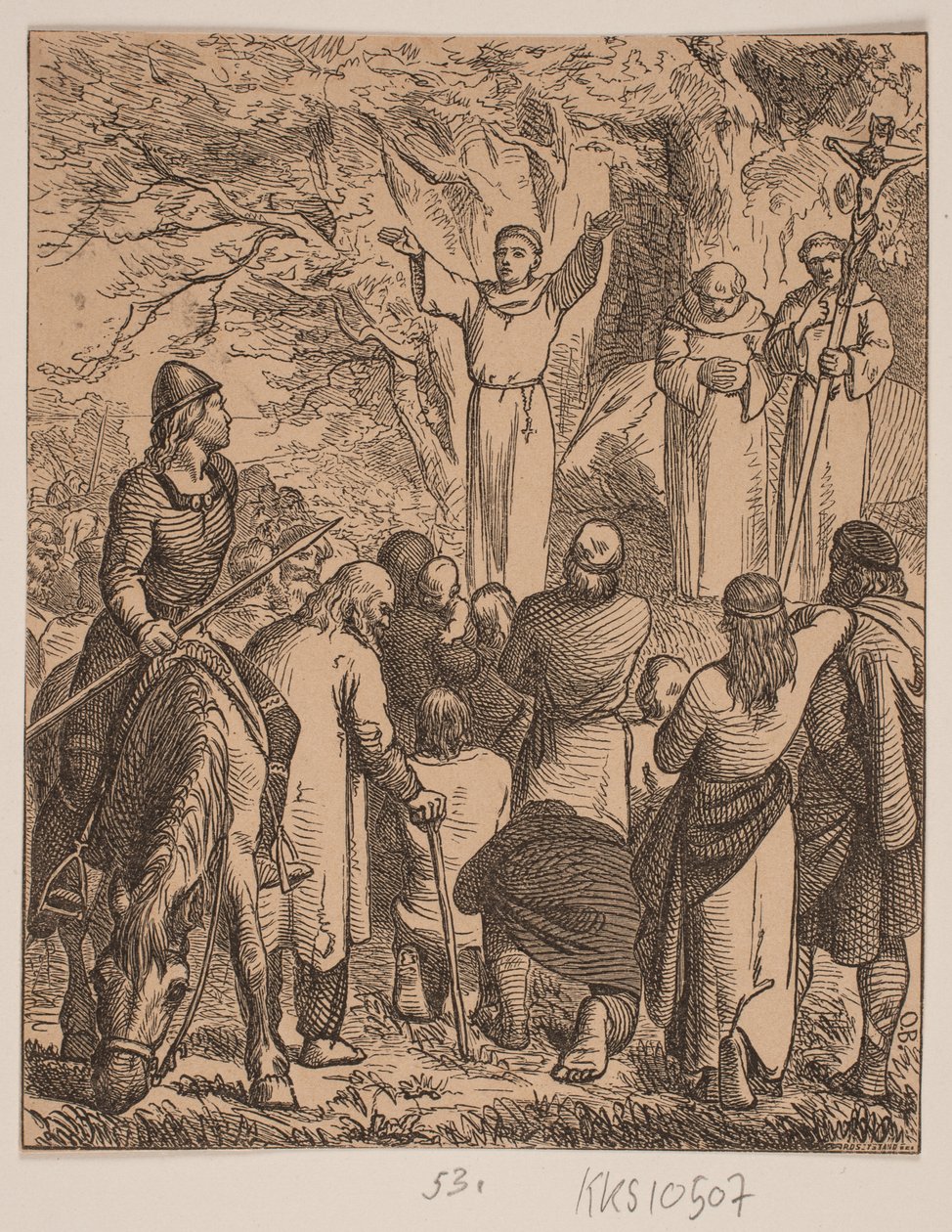 Ansgar forkynner kristendommen av Johan Frederik Rosenstand