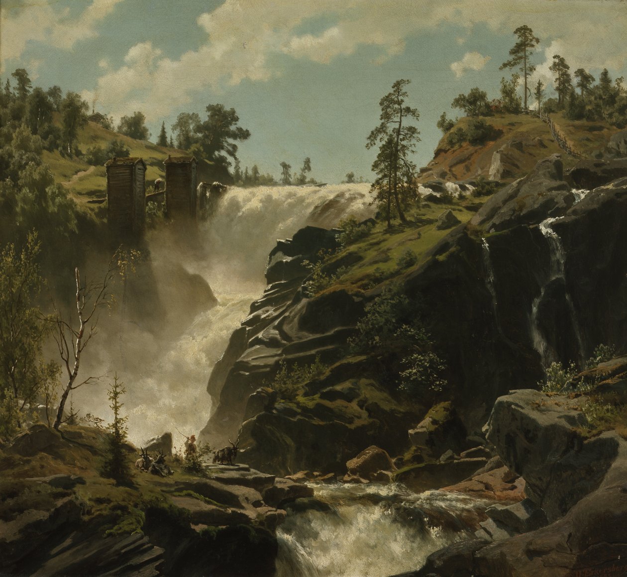 Landskap med foss av Johan Fredrik Eckersberg