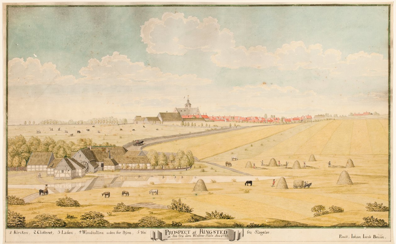 Prospekt av Ringsted av Johan Jacob Bruun