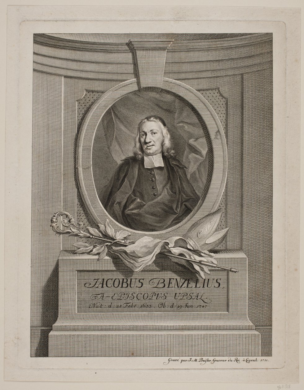 Biskop Jacob Benzelius av Johan Martin Preisler