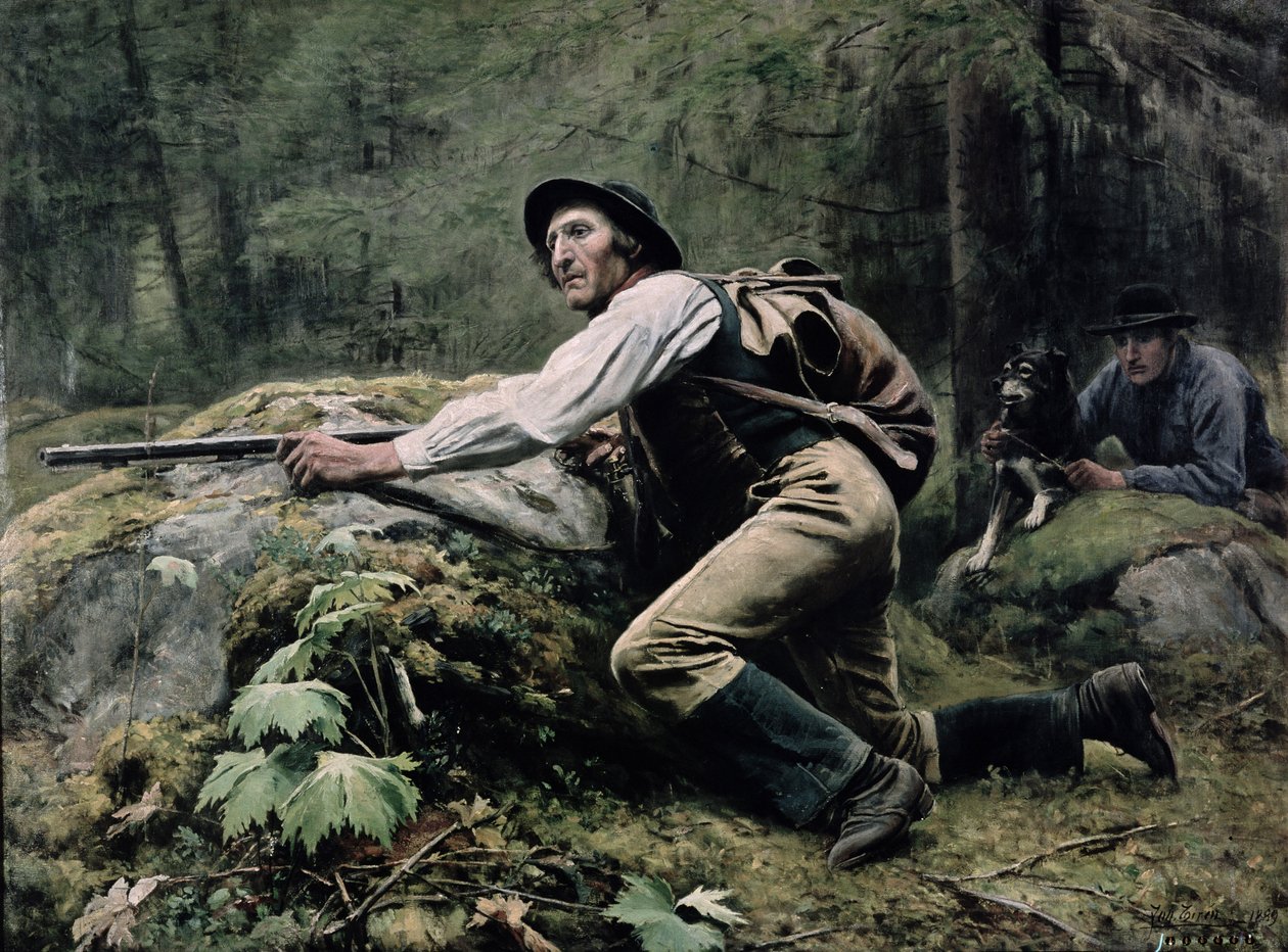 Elgjakt, 1889 av Johan Tiren