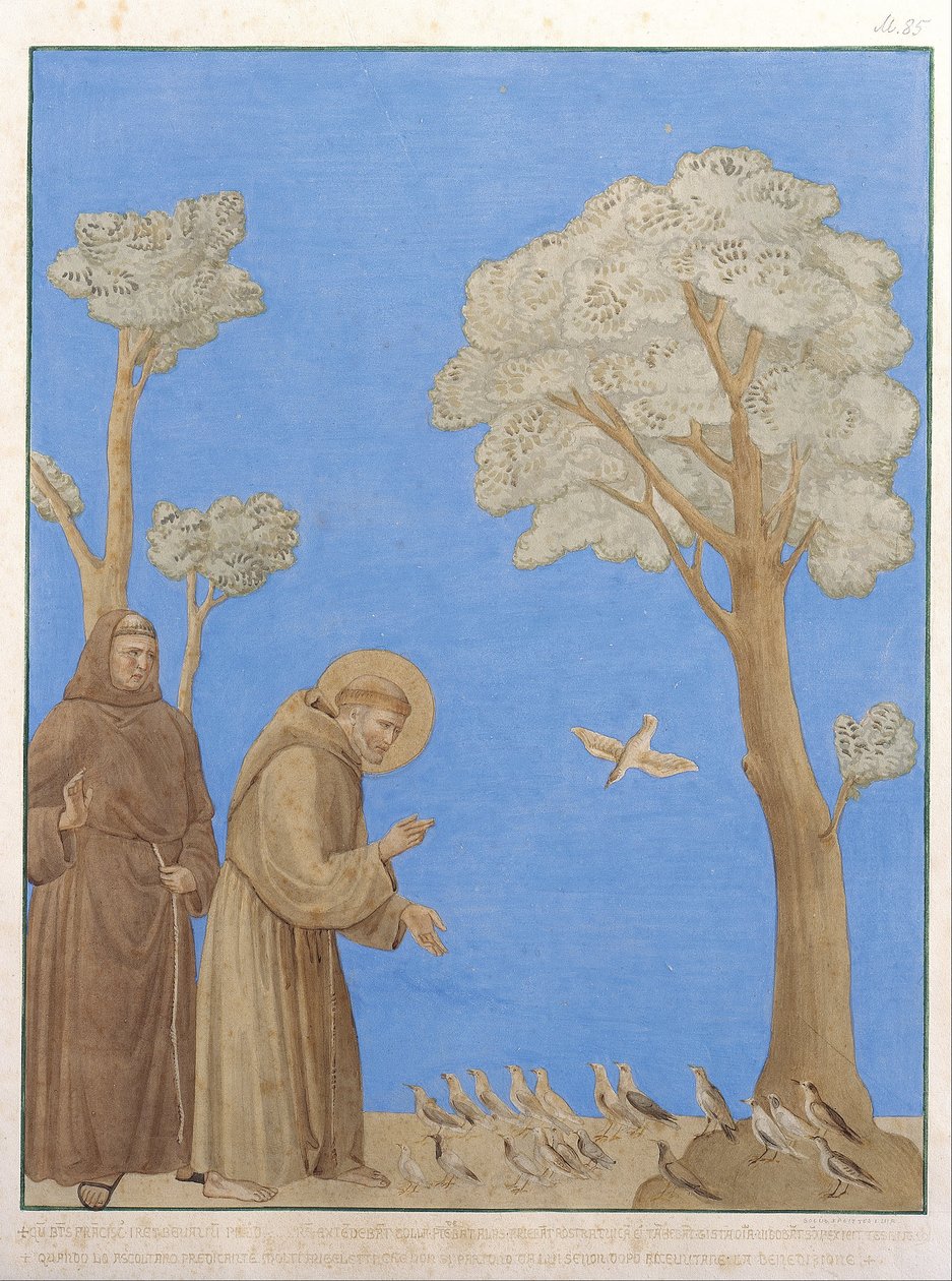 Saint Francis forkynner for fuglene av Johann Anton Ramboux