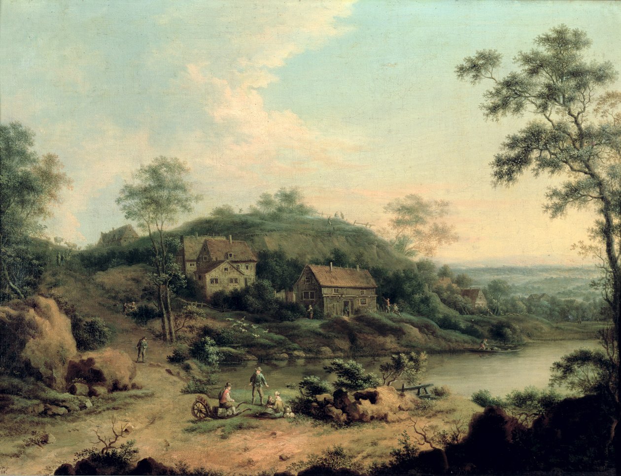 Landskap, 1758 av Johann Christian Vollerdt or Vollaert
