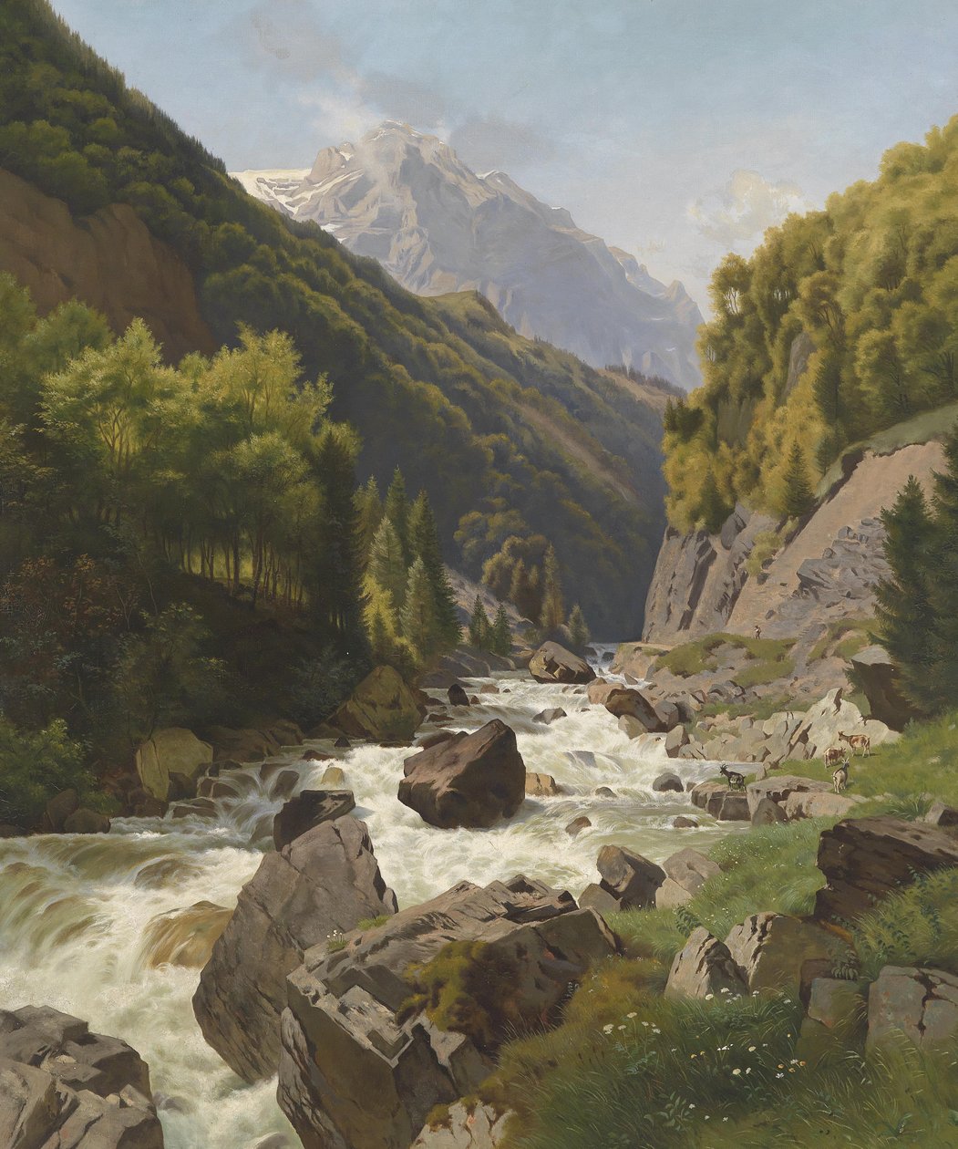 Kløft på Lötschenbach nær Glarus av Johann Gottfried Steffan