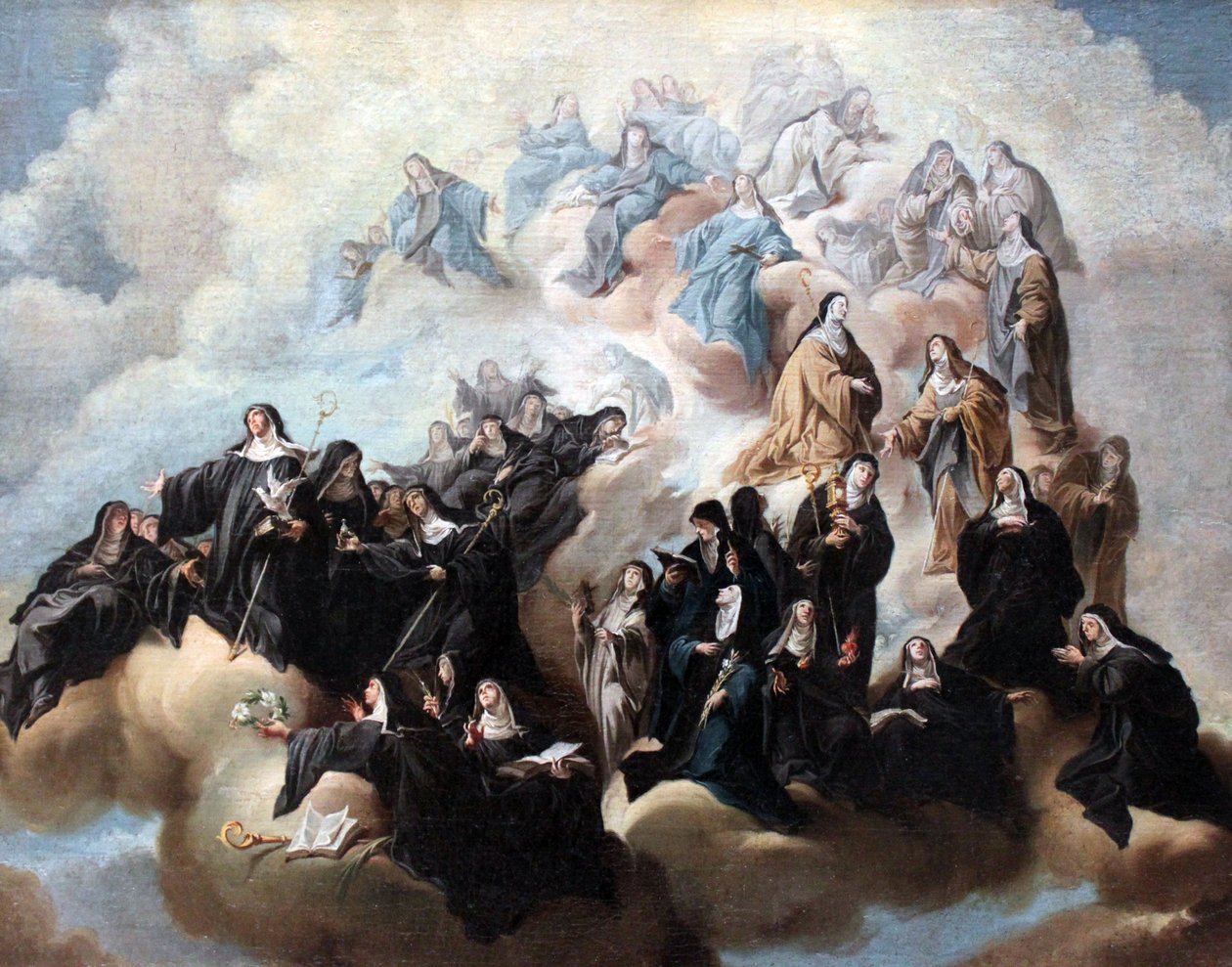 St. Scholastica med nonner av benediktinerordenen og dens grener av Johann Jakob Zeiller