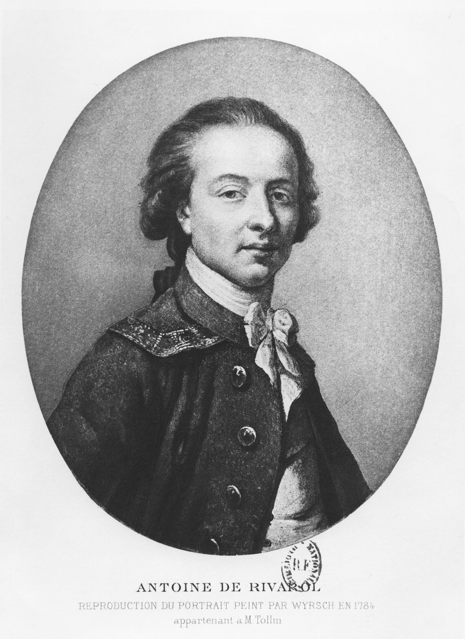 Antoine, greve av Rivarol av Johann Melchior Joseph Wyrsch or Wursch