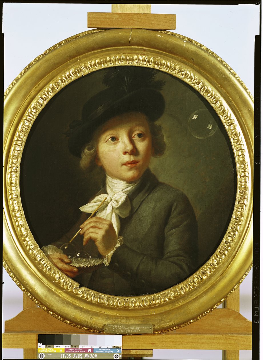 Såpebobler, 1784 av Johann Melchior Joseph Wyrsch or Wursch