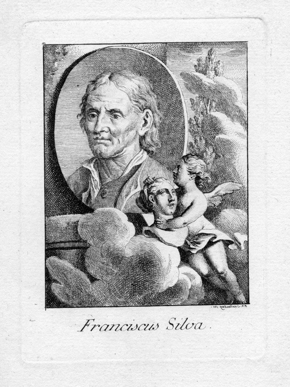 gravert portrett av Johann Rudolf Schellenberg