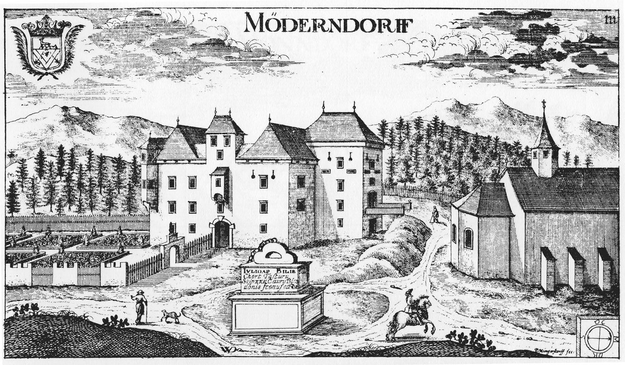 Castle Möderndorf i Maria Saal av Johann Weikhard von Valvasor